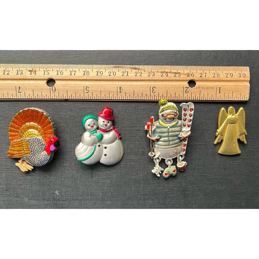 Vintage Christmas Thanksgiving Brooch Pin Lot Signed Gerrys AJC